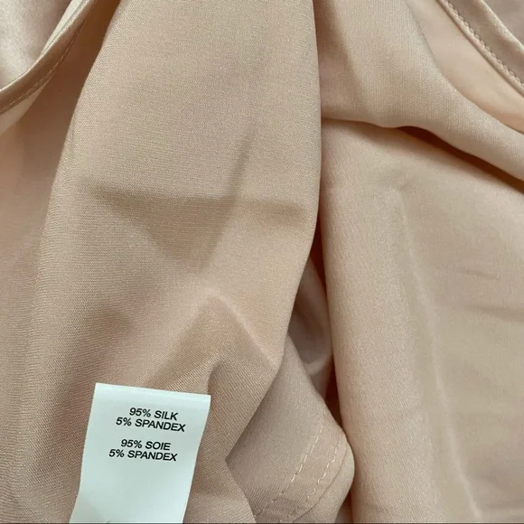 Ramy Brook || Harriet Convertible Silk Charmeuse Top Blush L Halter One Shoulder - Picture 5 of 9